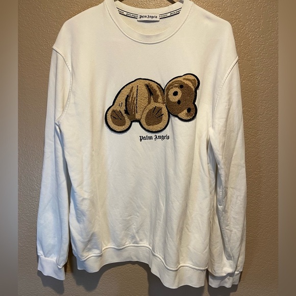Palm Angels Other - Palm Angels Cream Sweatshirt with Bear Motif